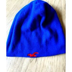 Y2K Hollister Beanie Blue Bird Logo Snow Ski Hat Retro Classic 90s